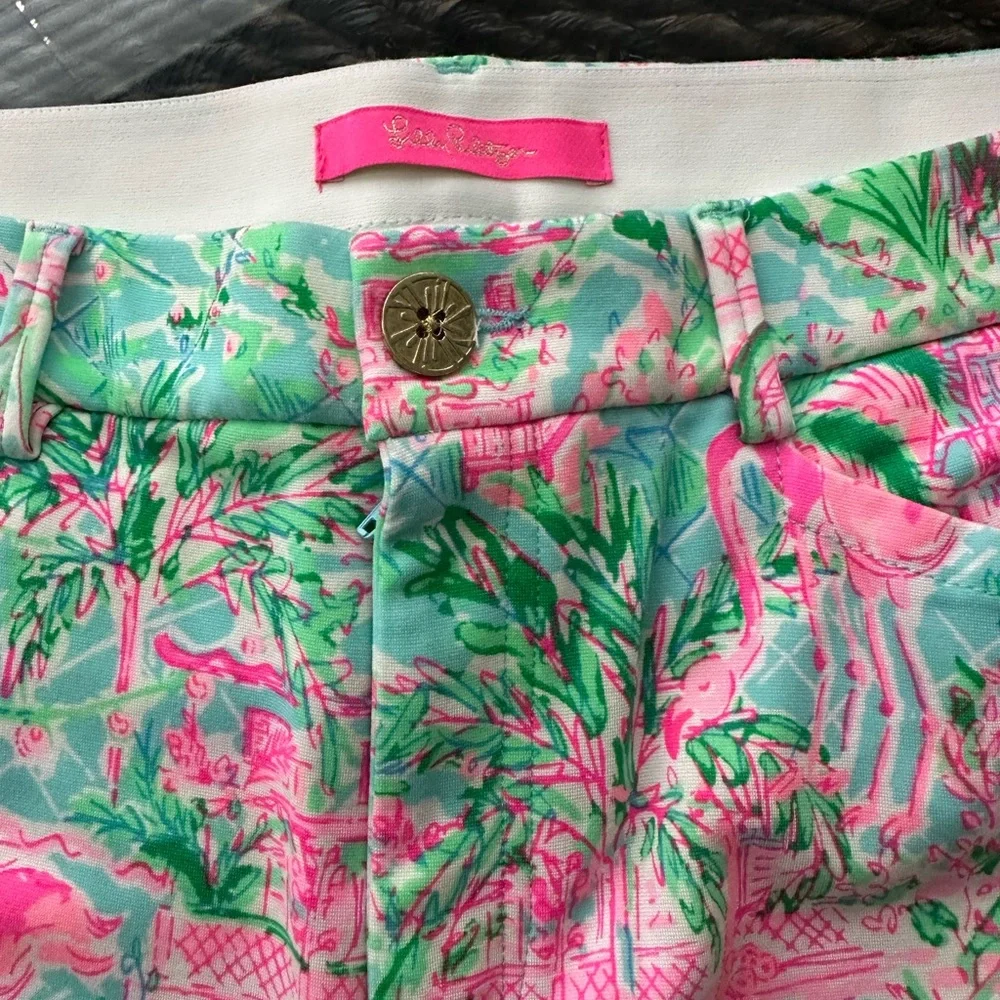 Lily Pulitzer Colorful Flamingo Print Slacks - Picture 2 of 9